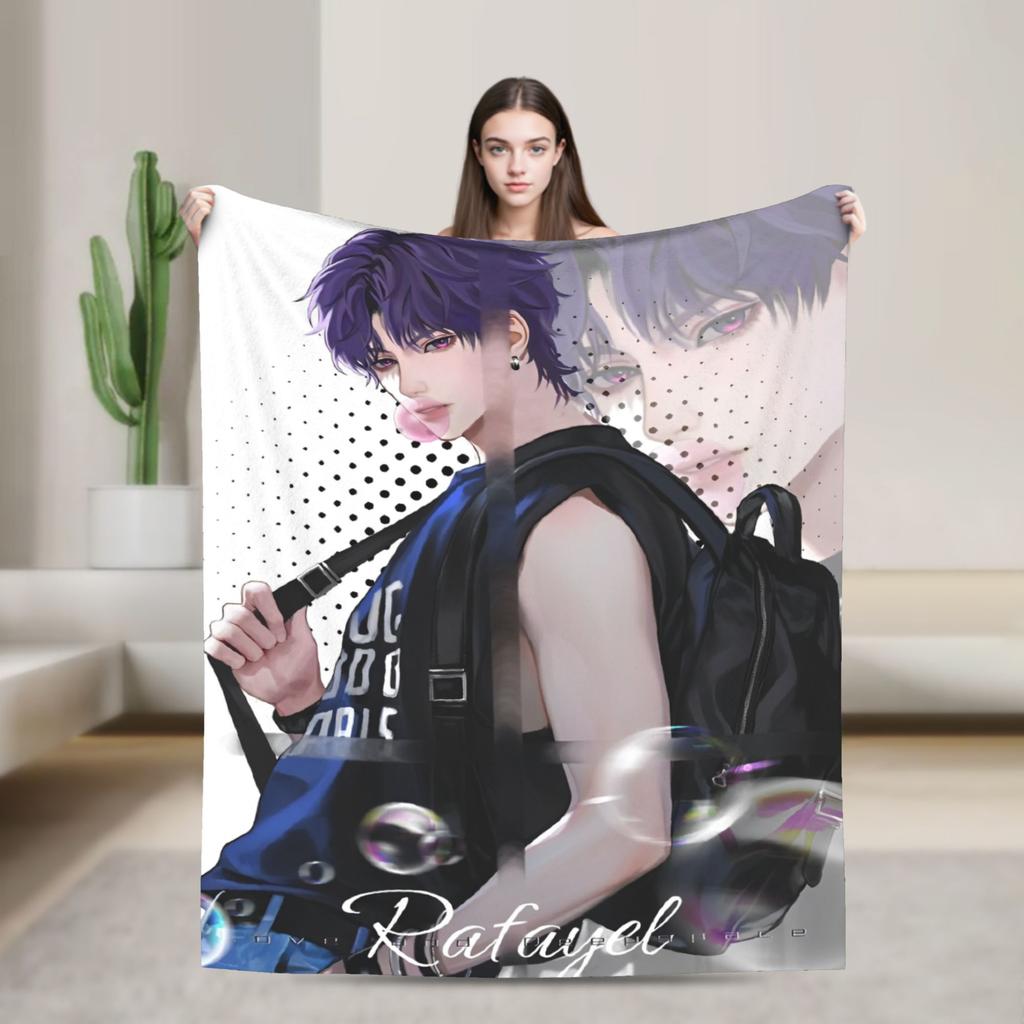 Love and Deepspace Rafayel Fuzzy Blanket Awesome Throw Blanket for Sofa Bedding Lounge 150*125cm Bedspread