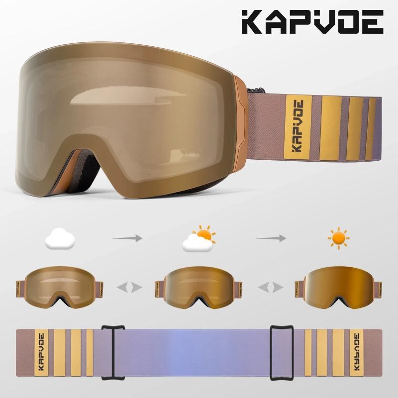 Gafas de Esquí Adaptables Luz Roja Azul para Hombres y Mujeres Gafas de Esquí Activas Antivaho Gafas de Esquí Magnéticas Protección UV Protección 400 Gafas de Nieve