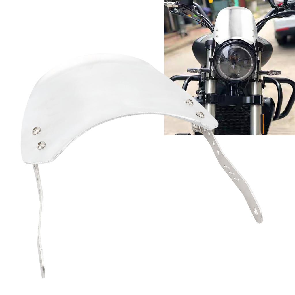 Motorcycle Aluminum Front Wind Deflector with Mount for 6.5in to 9.45in Round Headlights