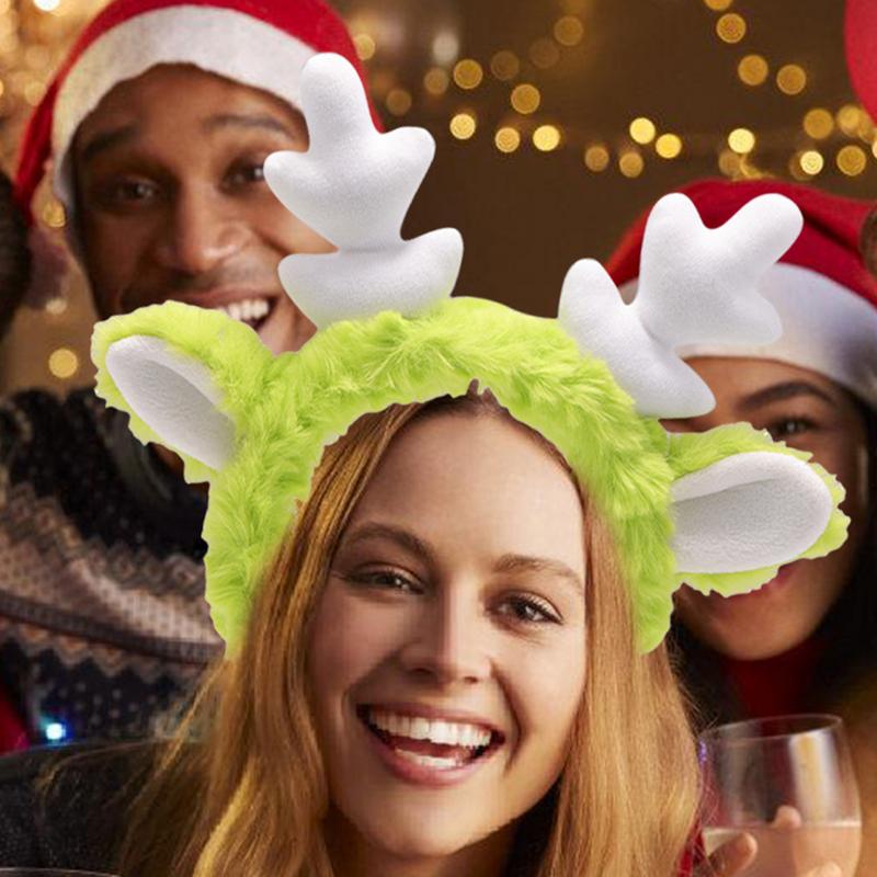 Plush Antler Headband Animal Ears Headwear Adorable Antlers Headpiece Headdress For Halloween Cosplay Costume Accessories