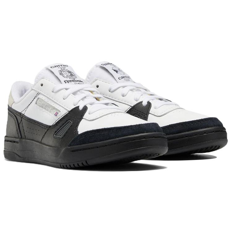 Reebok Lt Court Cozy Wear resistant Skateboarding Shoes Unisex White Black HP5361