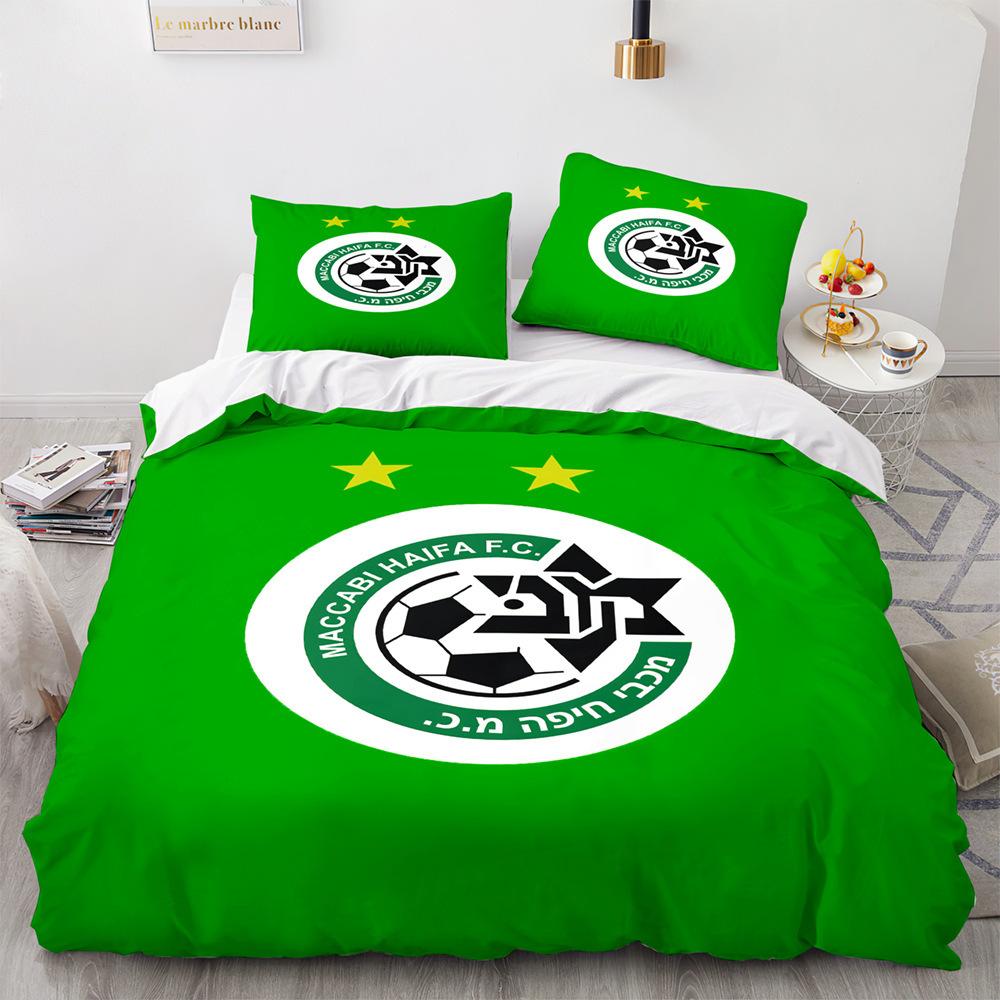 Haifa Maccabi Football Club Digital Printing Three-Piece 3D Three-Dimensional Polyester Chemical Fiber Duvet Cover