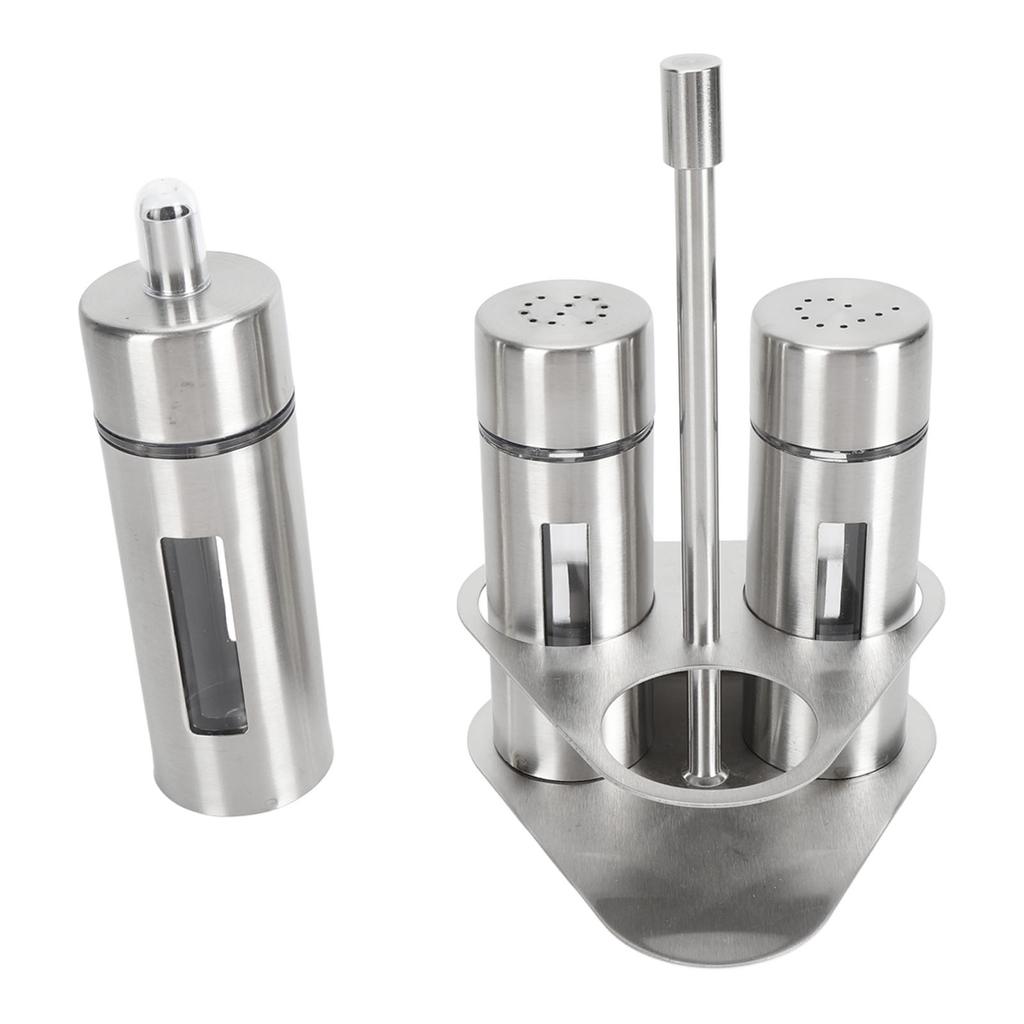 Stainless Steel Spice Shaker with Viewing Window Pepper Salt Shaker Container for Home Restaurant BBQ Seasoning Storage Use