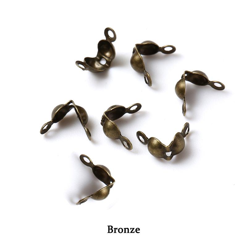 200pcs/lot Connector Clasps Fitting 4*8mm Ball Chain End Crimp Beads Caps Findings For Jewelry Making Accessories Supplies DIY