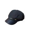 American New Octagonal Hat Women's Autumn Shopping Warm Hat Leather Brim Painter Hat Showing Face Small Cap Trendy Beret