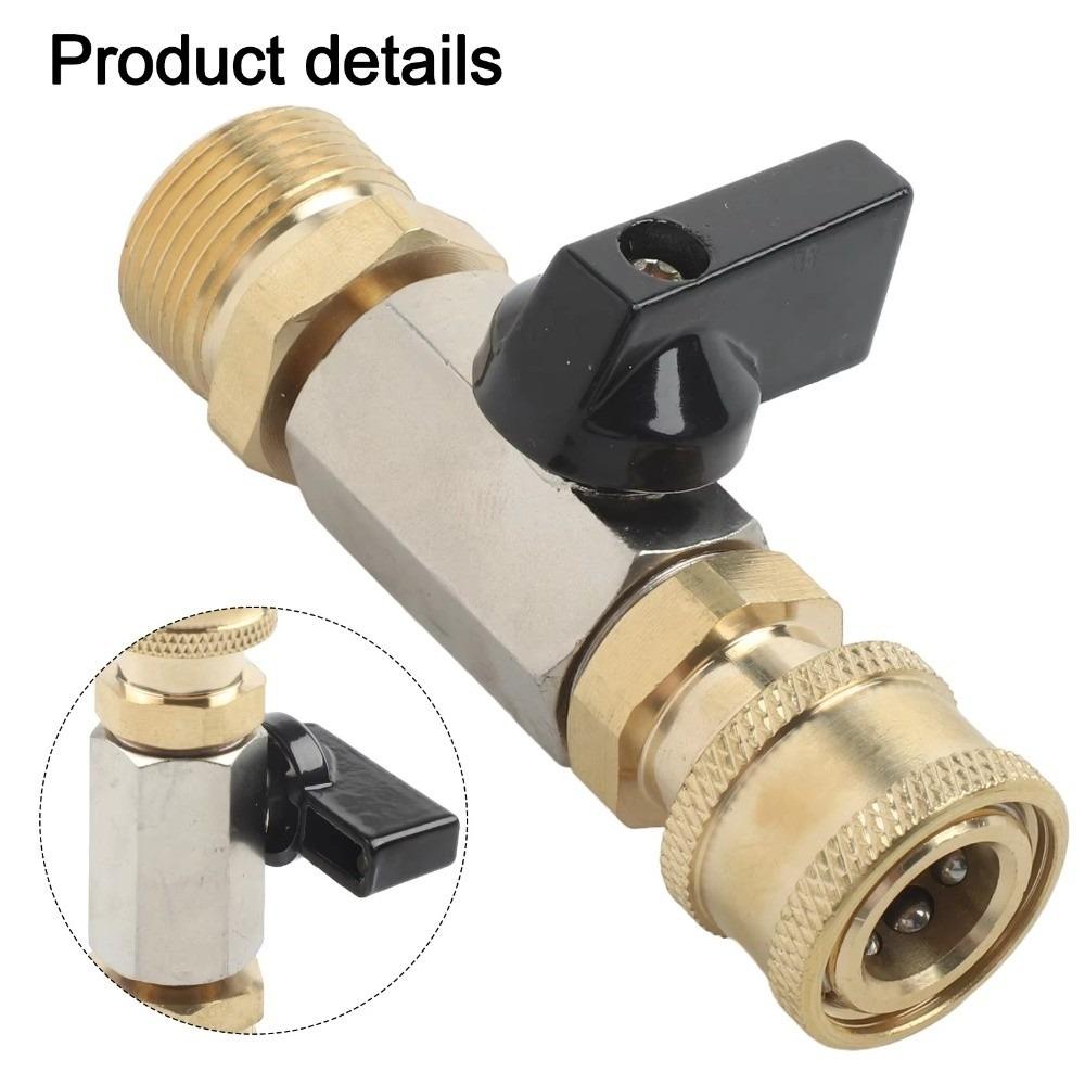 Brass High Pressure Washer Ball Valve Kit M22 14mm Ball Valve Hose Switch Commercial Use
