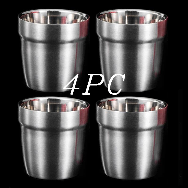 8pcs Stainless Steel Beer Cup Drinkware Tumbler Tableware Water Cup Outdoor Tea Coffee Cocktail Drinking Mugs Metal Cups