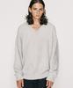 VASTIC Hairy Reverse V-Neck Knit_Gray