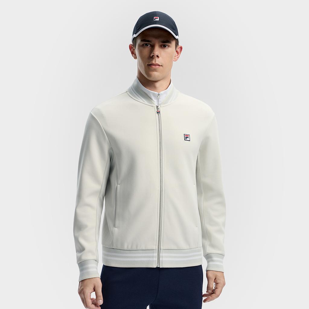 Fila Tennis Fashion Minimalist Personality Trendy Casual Comfortable Versatile Knitted Jacket Men Jackets Antelope-White A11M543511FIV