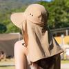 Women Sun Hat Bucket Hat with Large Shawl for Travel Hiking Shopping