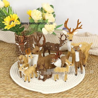 Little Sika Deer Simulation Ornament - Animal Model Car or Home Decoration Gift