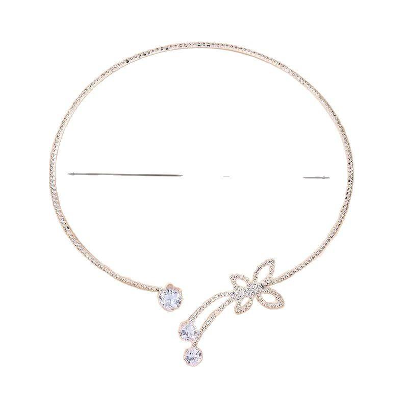 

Ожерелье-бабочка Мода на уши Набор ожерелья со стразами-бабочками One Size