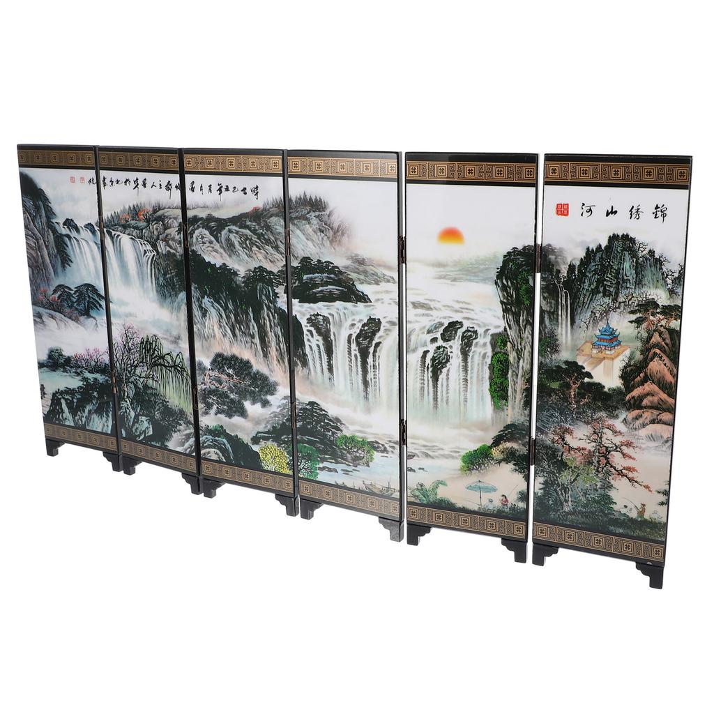 Screen Mini Chinese Folding Panel Desktop Dividers Lacquerware Privacy Model Tabletop Props Desk Divider Screens Oriental