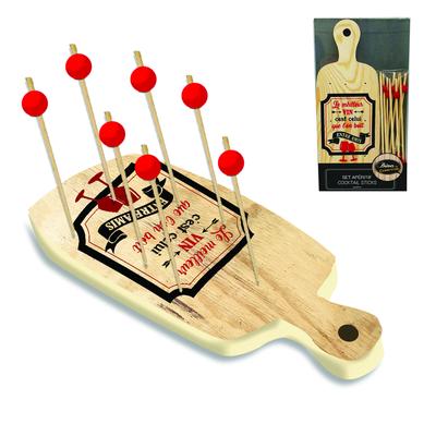 [Q4022] - 'Messages' Aperitif Pic Board (The Best Wine Is the One You Drink with Friends) - 23x8. 5cm