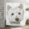 Uroczy Biały West Highland White Terrier Zasłona Prysznicowa Wystrój Domu Akcesoria Łazienkowe