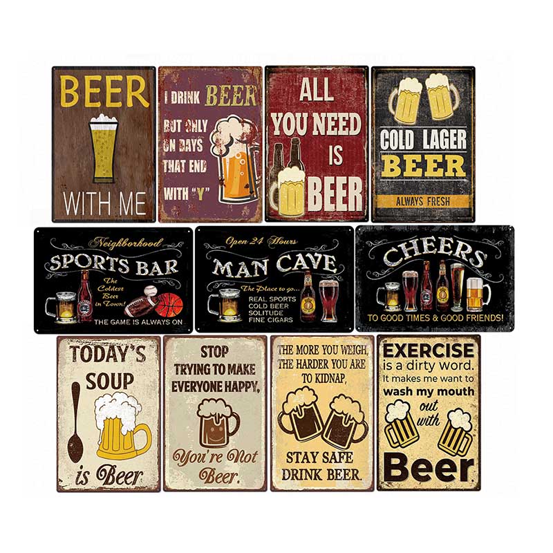 Beer And Wine Metal Tin Signs Decor Shop Pub Bar Home Wall Retro Cafe Art Poster Beer And Wine Metal Tin Signs Decor Shop Pub Bar Home Wall Retro Cafe Art Poster