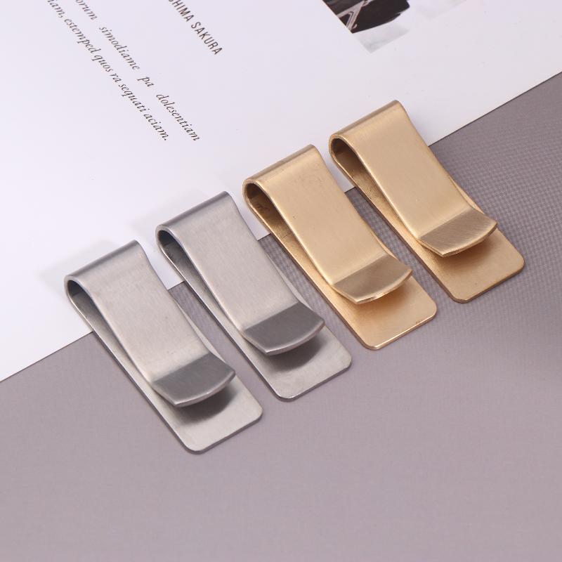 Acero Inoxidable Delgado Bolsillo Diseño Hombre Billetera con Clip para Billetes Efectivo Identificación Tarjeta de Crédito Negocios Soporte para Dólares Latón Pinza para Billetes