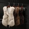 Imitation Fox Fur Vest Jacket Women Sleeveless Jacket Winter Waistcoat Short Fur Vest Female Vestcoat Outerwear