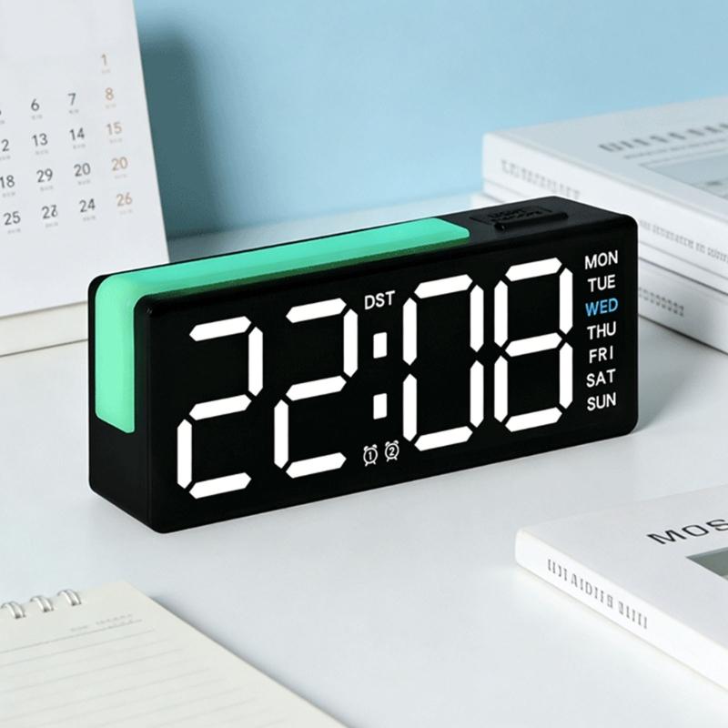 Digital Alarm Clock for Bedroom Desk Clock for Living Room Bedroom with Large Number,Dimmer,Loud Alarm Day of Week