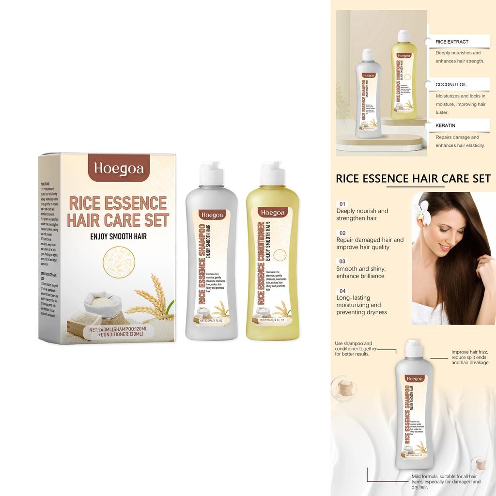 Hoegoa Keratin Repair Pflegendes Shampoo und Conditioner Set für seidiges Haar