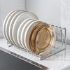 L-Shaped Carbon Steel Countertop Dish Drying Rack with Drain Tray