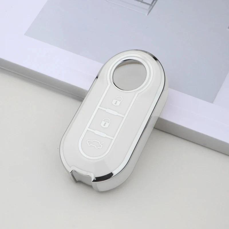Tpu Car Key Cover Case Remote Key Shell Holder For Fiat 500 Ducato Panda Punto Lancia Musa Flip Folding Protecor Accessories