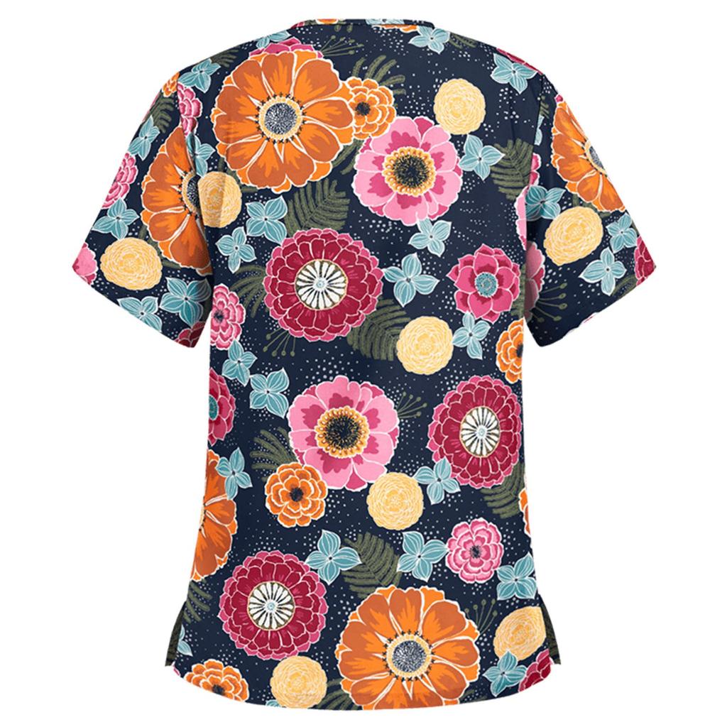 Women Short Sleeve V-neck Tops Working  Blouse