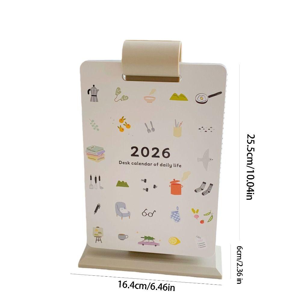 Page Flipping Cartoon Desk Planner Cartoon 2026 Cute Student Calendar  Calendar Ornament