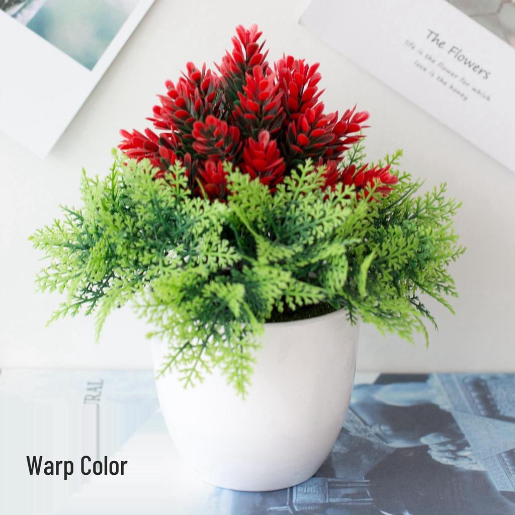 Mini Potted Grass Bonsai: Cherry Snowball Home Decor Ornament
