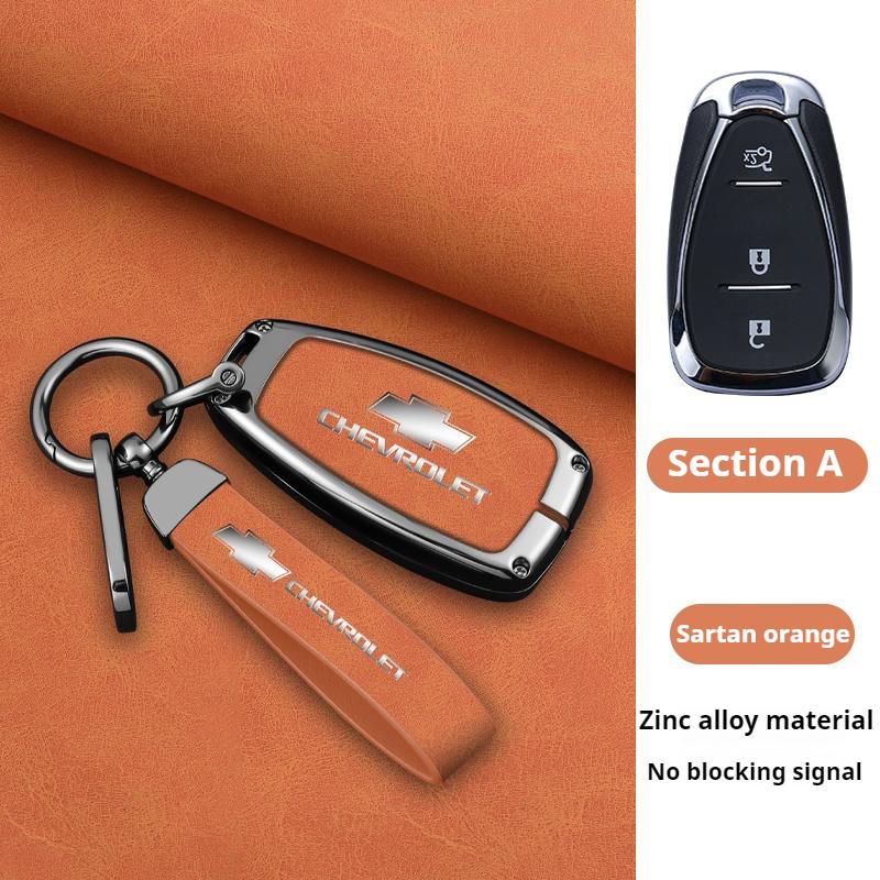 Funda de piel de aleación de zinc para llave de coche plegable, llavero para Chevrolet Cruze Aveo 2020-2024 BOLT Tracker Malibu Onix Cobalt Captiva Spark