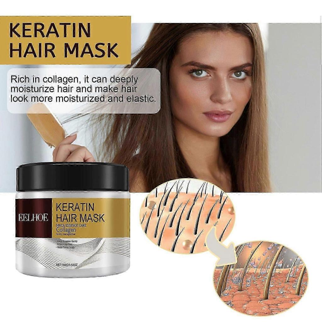 Keratin Hair Mask 100g Deep Nourishing Treatment for Damaged Dry Frizzy Split Ends Hair