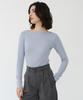 BIBYSEOB Boat Neck Frill T-Shirt Sky Blue [T51]