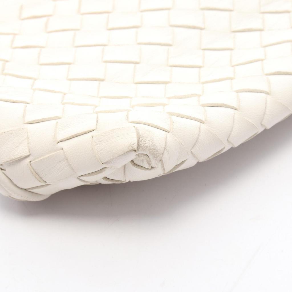 Used BOTTEGA VENETA Intrecciato Shoulder Bag 120773 leather White Used Women