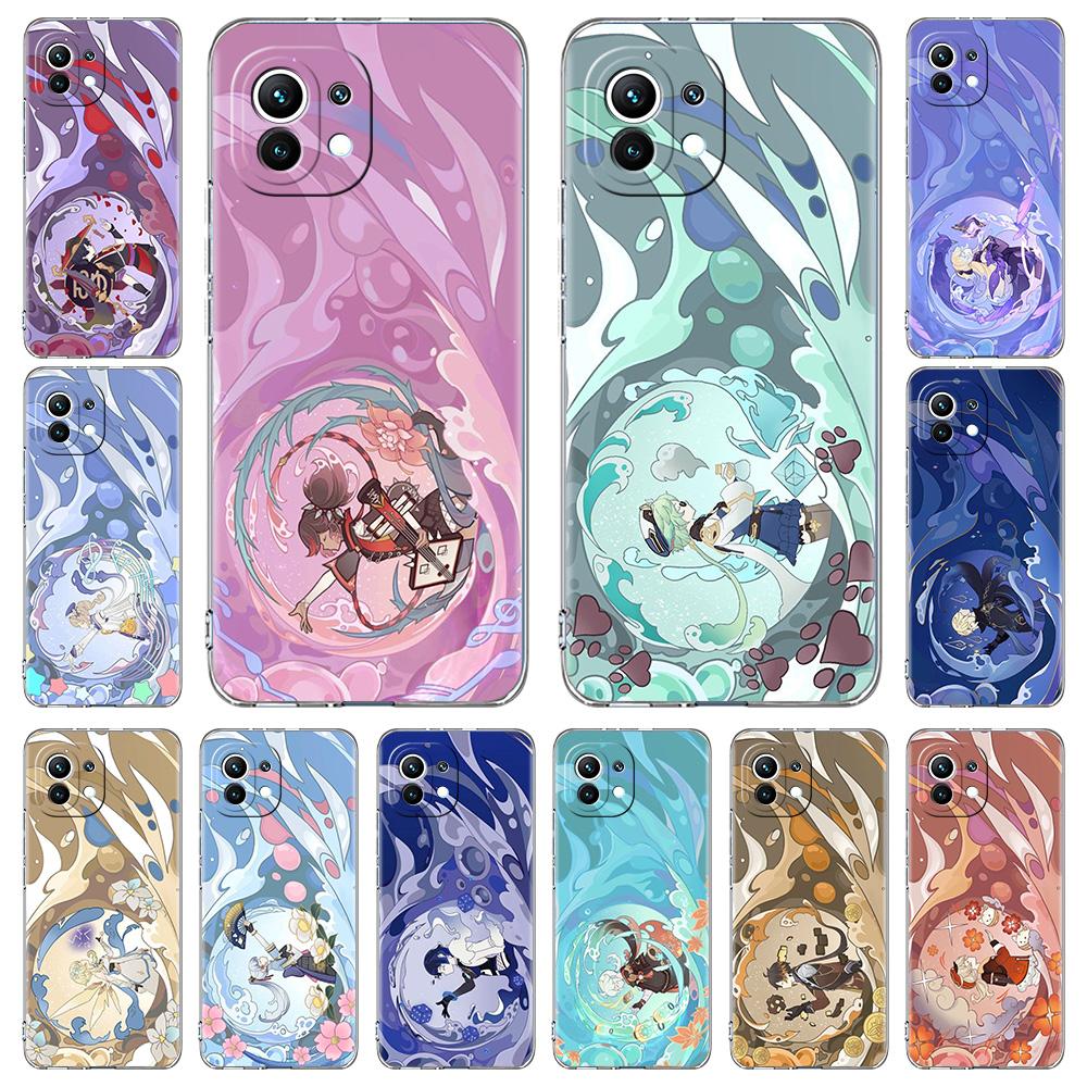 Genshin Impact Cartoon Logo For Poco X5 X3 NFC F5 F4 F3 M3 Phone Case For Xiaomi 12T 12 13 Lite 11 Ultra Mi 10T 5G 11X Pro Cover