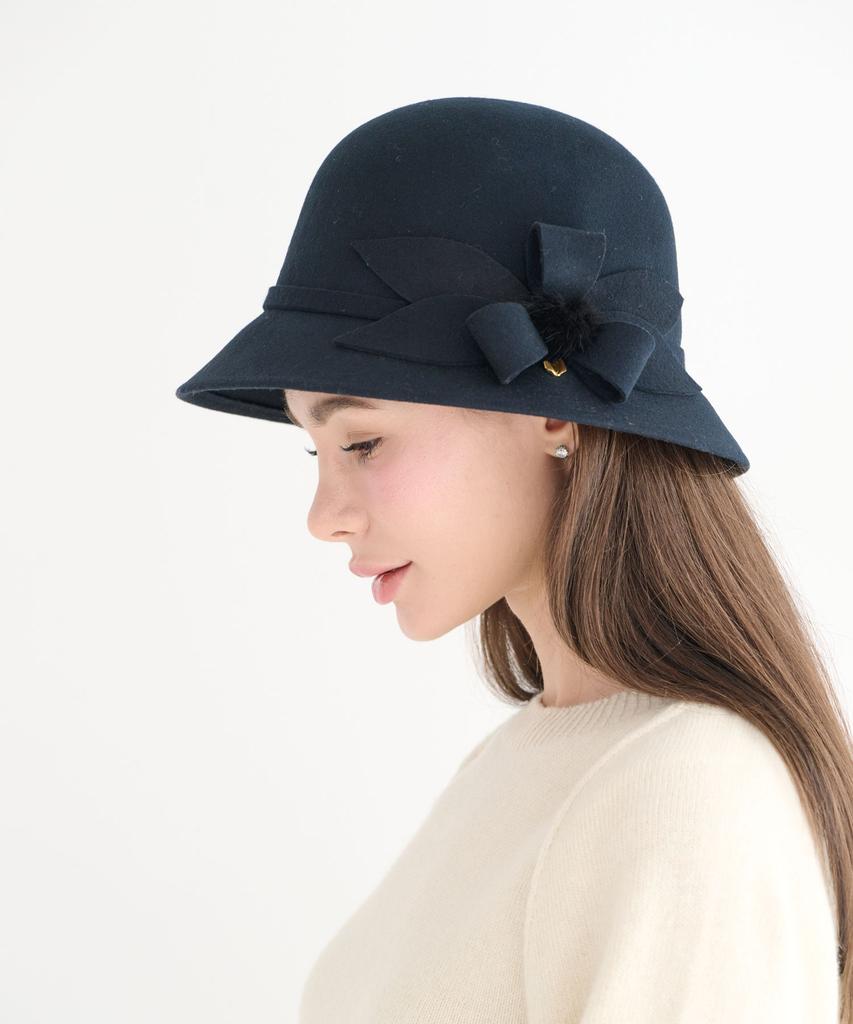 Koipeu Flower Wool Mink Cloche Cf073Ht038 Nav