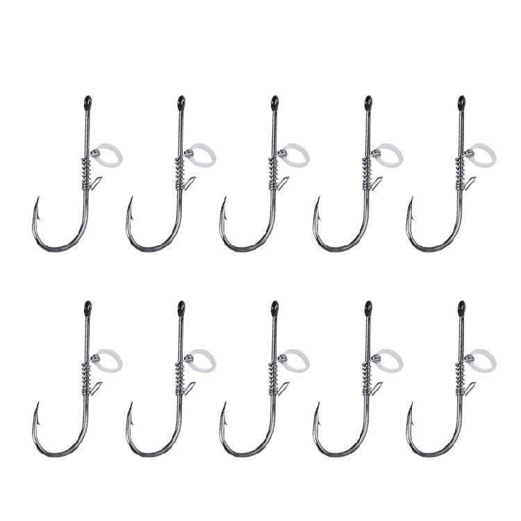 10Pcs Fishing Live Fish Hook Barbed Fishhook with Hole Fishing Hook Saltwater Fishing Tackle Live Shrimp Fixing Hook