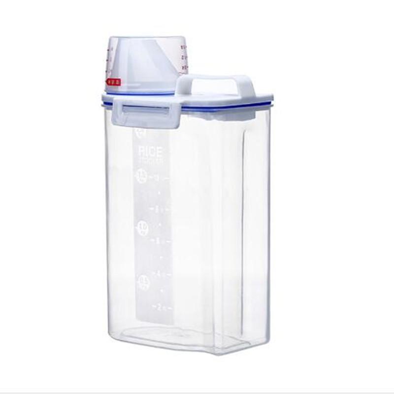 

Kitchen Container Box 2.5L Plastic Cereal Storage Box Food Grain Rice Container Mutfak Cuisine Fridge Storage Box
