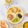 1Pc PP Round Divided Dinner Plate Kitchen Breakfast Snack Dip Tray Dinner Plates Food Dishes Cake Dessert Tray Kitchen Tableware