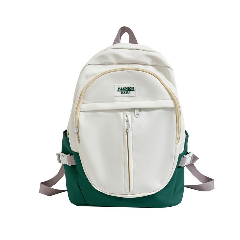 

Жіночий полотняний рюкзак у клітку для студентів старших класів білий