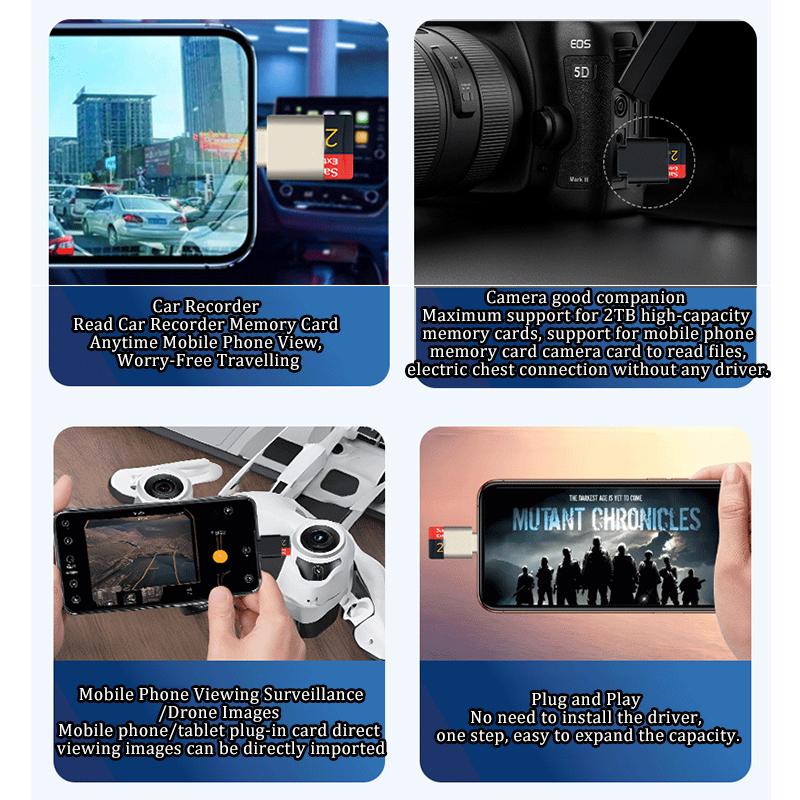 Czytnik Kart Typ C do SD Micro TF Adapter dla iphone 15 16 Akcesoria do Laptopa OTG