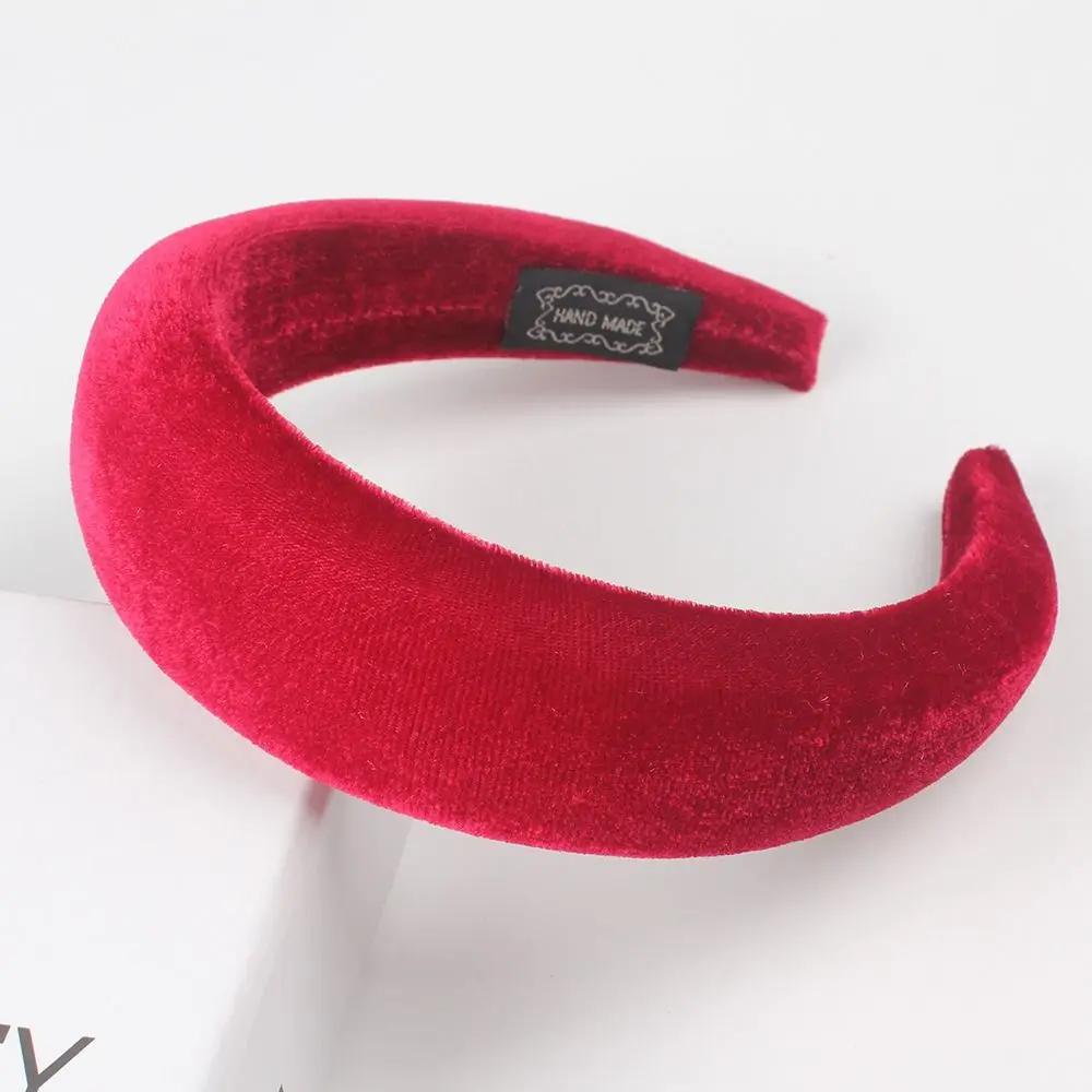 Women's Velvet Headband Padded Hairband Wide Sponge Hair Hoop Band Accessories