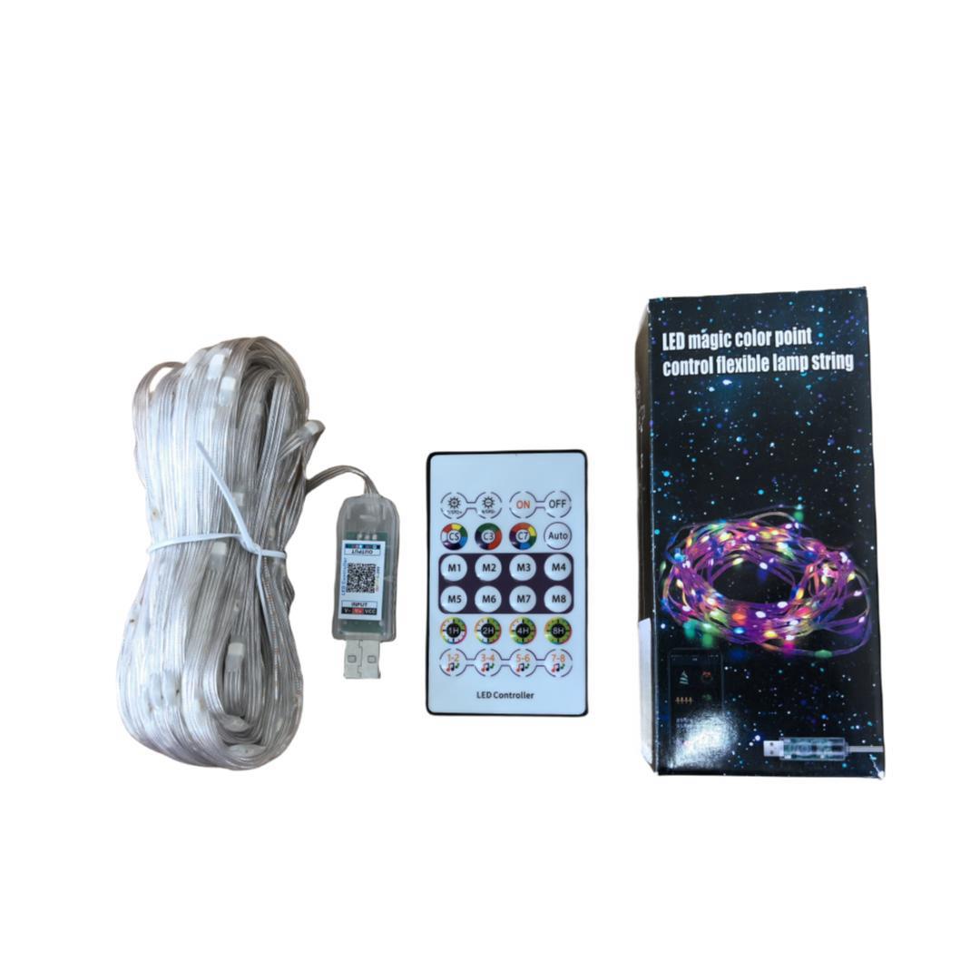 

String lights Bluetooth APP colorful leather wire lights, magic color intelligent music sound-controlled party decorative lights 2M with 20 lights