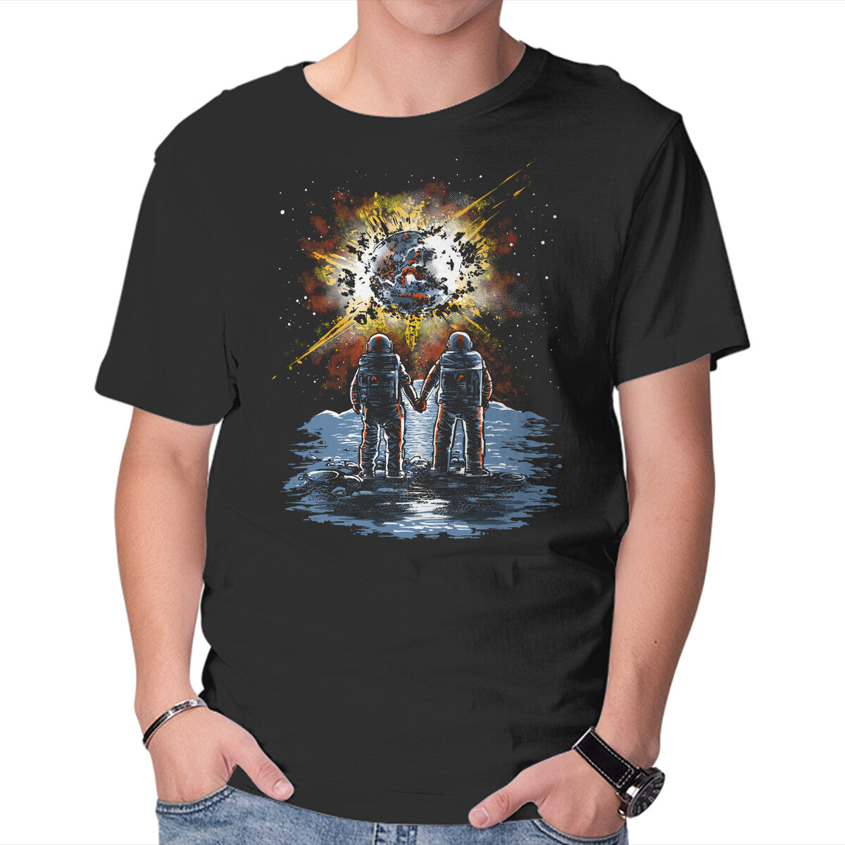 Unisex Crew Neck T-Shirt In The End Of The World Graphic Short Sleeve Casual Tee XS
