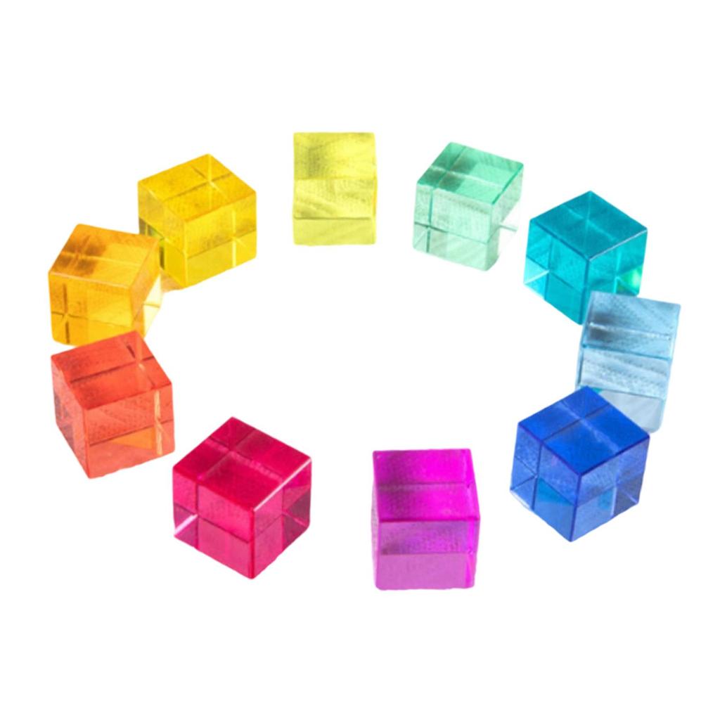 100 Pieces Rainbow Acrylic GEM Cubes for Kids Learning Color Recognition Stacking Blocks Building