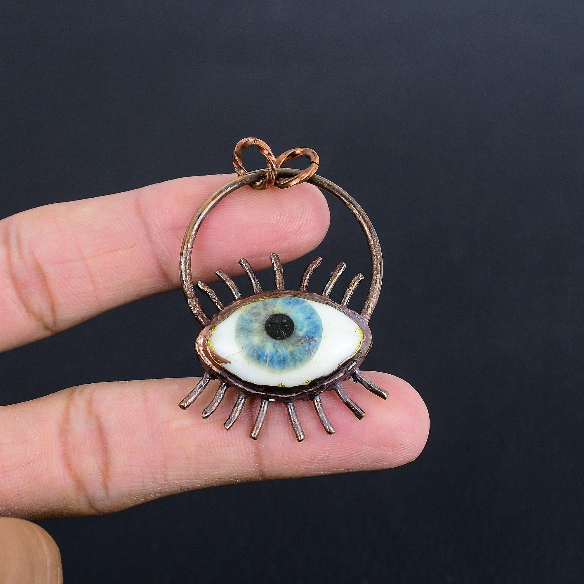 

Подвеска Глаз Фатимы, Медная гальванопластика, Ювелирные изделия из драгоценных камней, Подвеска ручной работы, На День матери 2.55 Inches