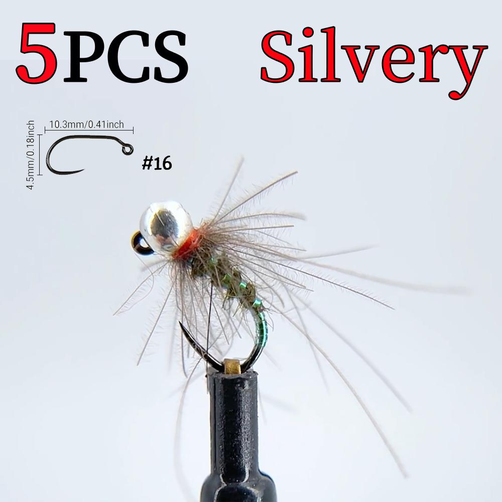 Nimfa Hustler z główką wolframową dla szybkiego tonięcia, pióro CDC, żebrowanie UV, na pstrąga, okonia, wędkarstwo muchowe, rozmiar haczyka 16