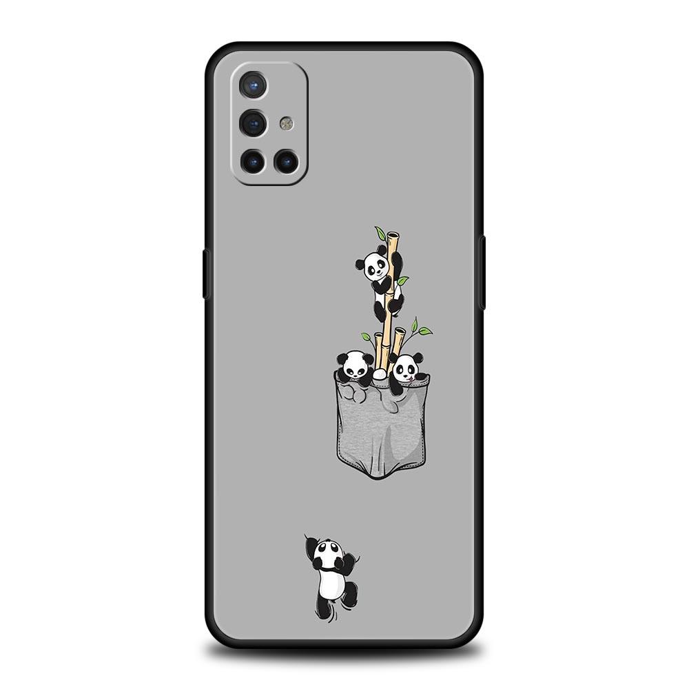 Phone Case For OnePlus 12 11 10 9 Pro 9T 12R 10R 9R 9RT 10T 8T 8 7 6T 7T Nord 2T CE 2 5G N10 Cover Cute Panda Climbing Bamboo