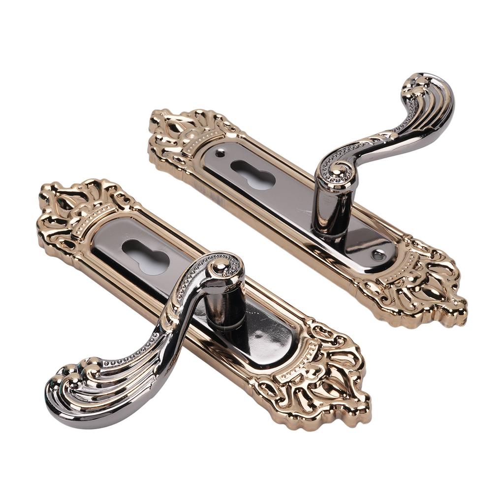 Door Handle Lock Set Aluminum Alloy European Style Universal Quiet Gate Lock for Bedroom Bathroom Office Kitchen