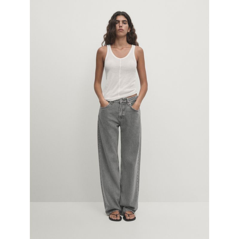 French British Women's Shoulder Strap Cotton T-shirt Camisole Sexy White Liner Women's U Collar Pure Cotton Thread