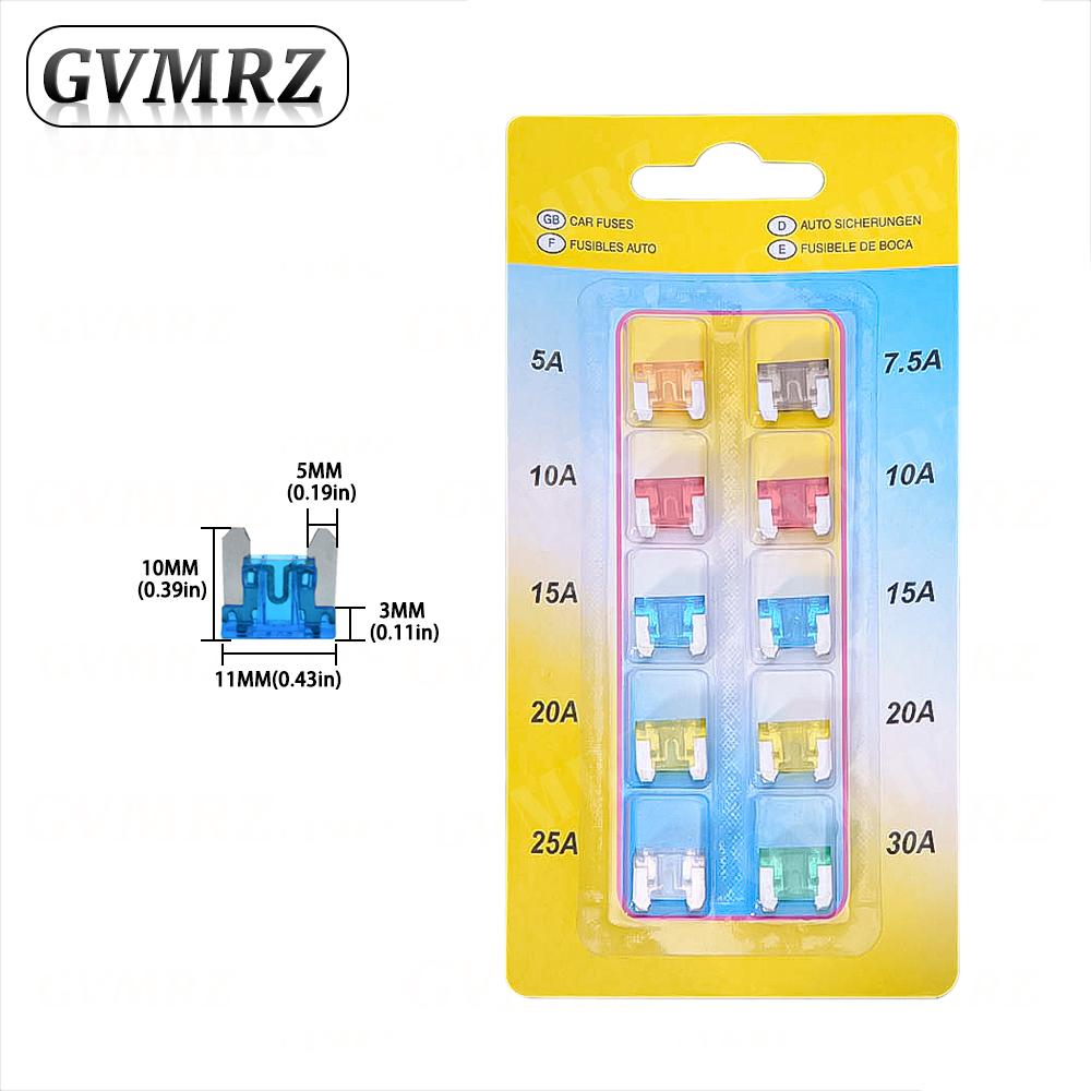 Car Fuse 32V Standard Mini Fuse insert Set Amp Clip Fuse for Car Truck Micro Small Test Pencil carton packaging